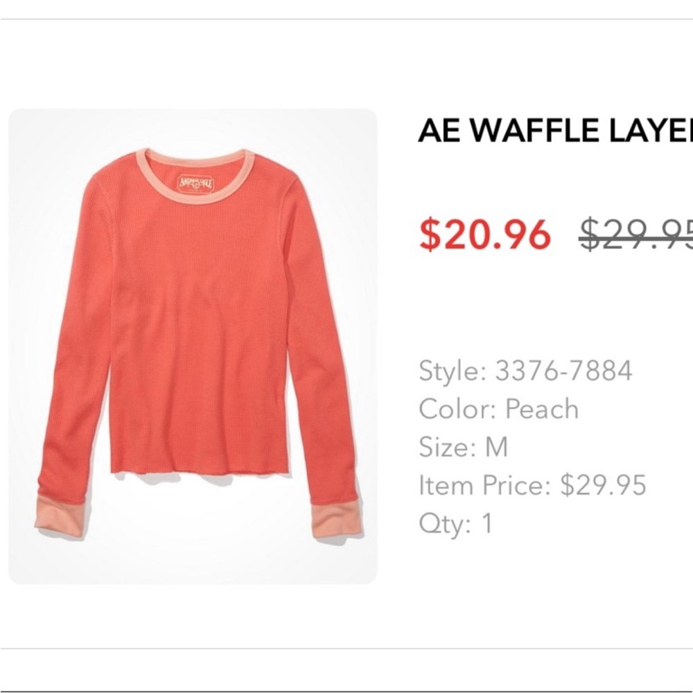 NWT American Eagle waffle layer top size Small